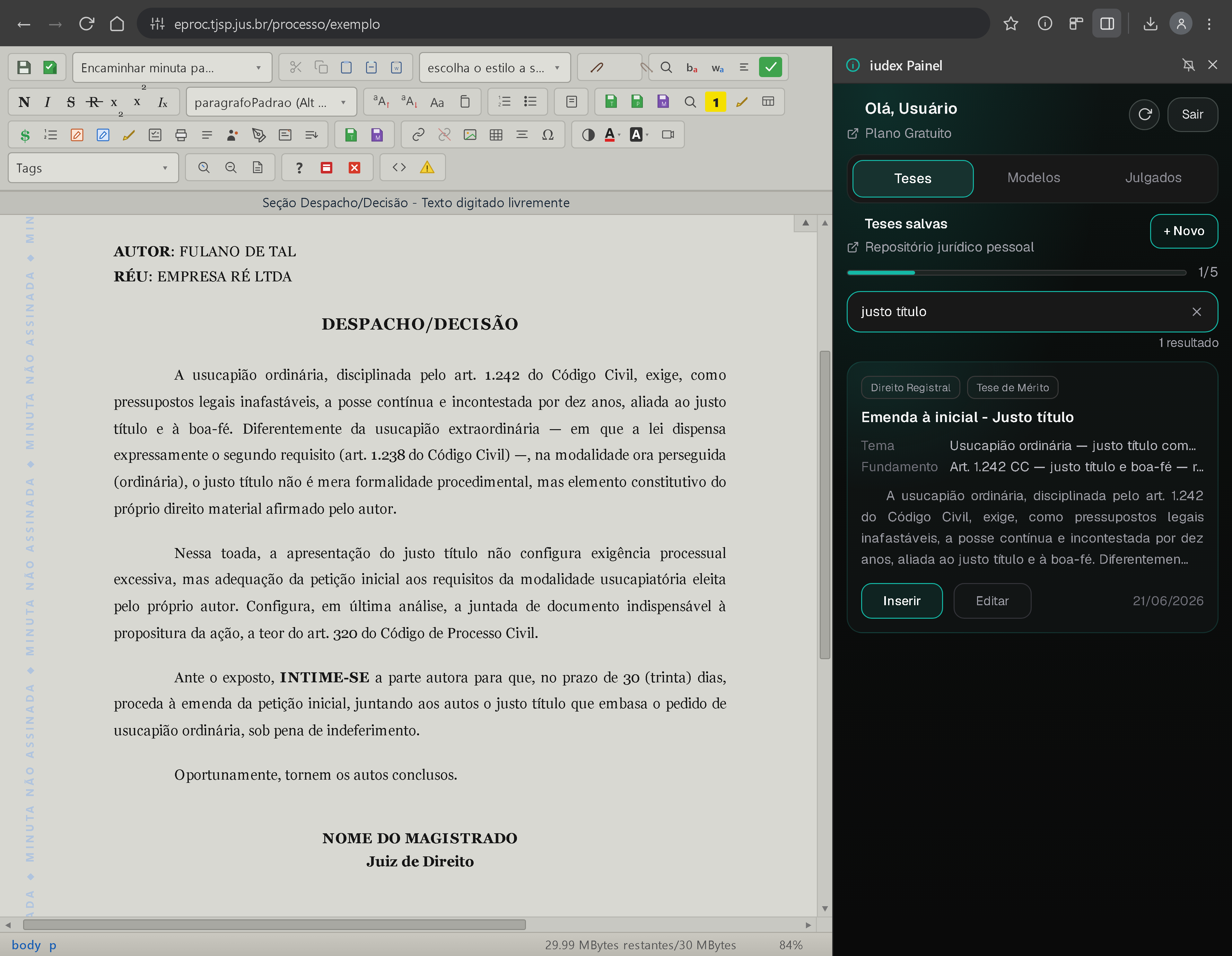 iudex Painel integrado ao eProc